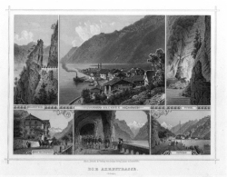 Stahlstich die Axenstrasse