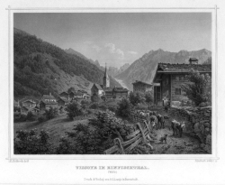 Stahlstich Vissoye im Einfischenthal